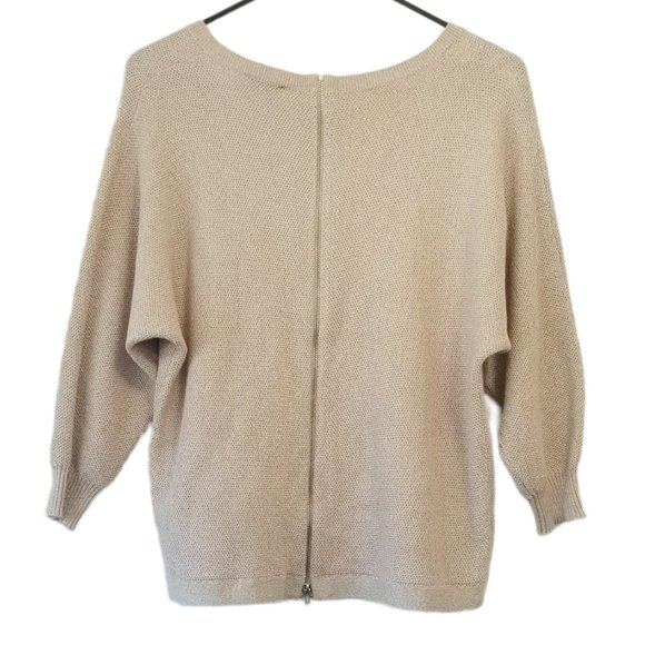 Express Rose Pink Sparkle V-neck Sweater Back Zipper XS - Picture 2 of 12